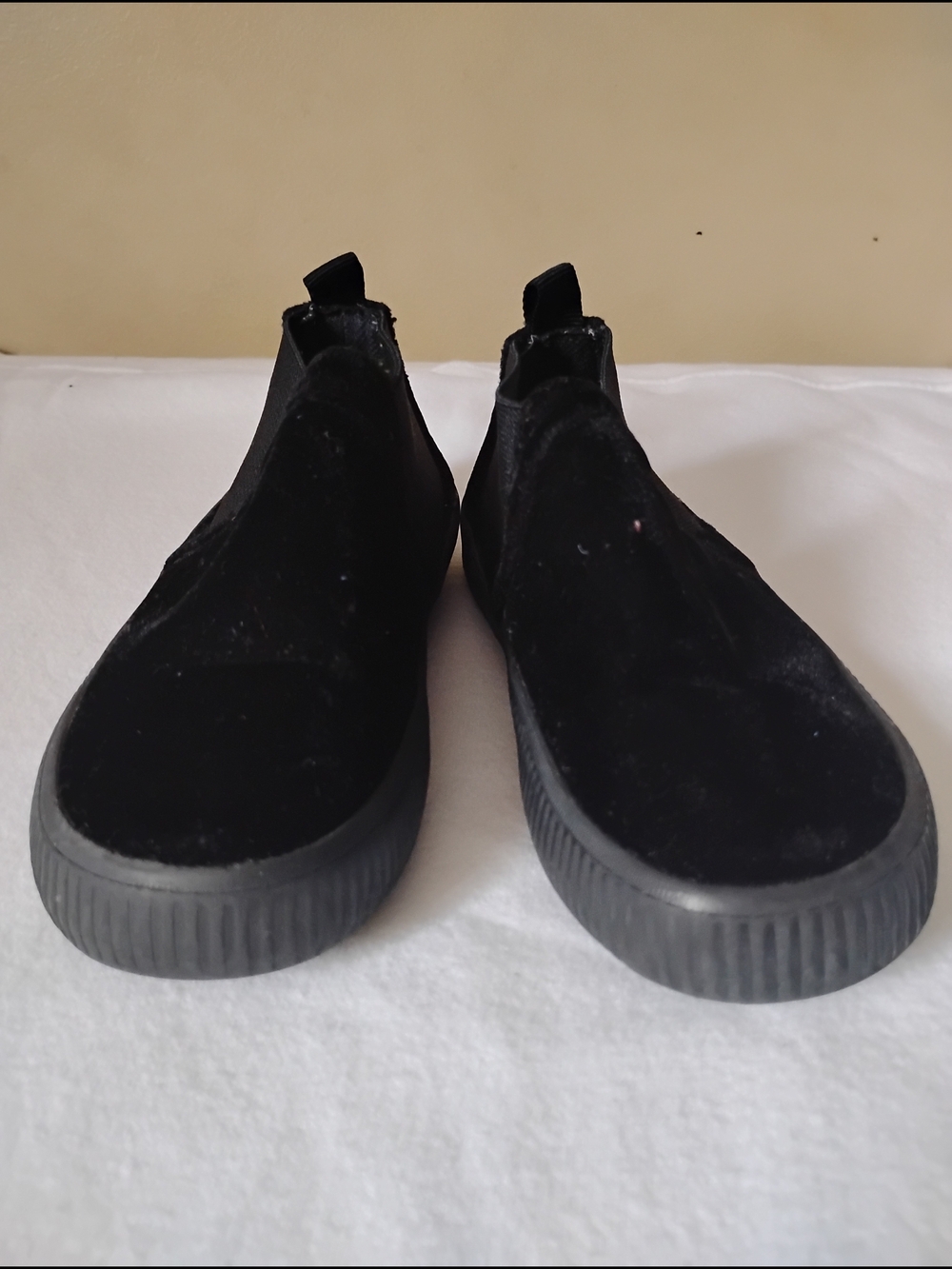Zara Black Velvet Dress- Boys Shoes. Size:  26/27